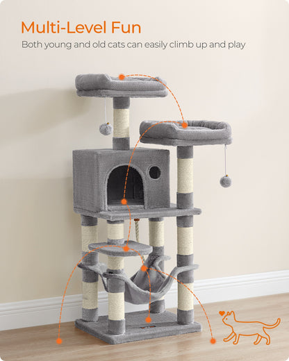 Cat Tower, Multi-Level Condo, 44.1-Inch, Light Gray - image 3