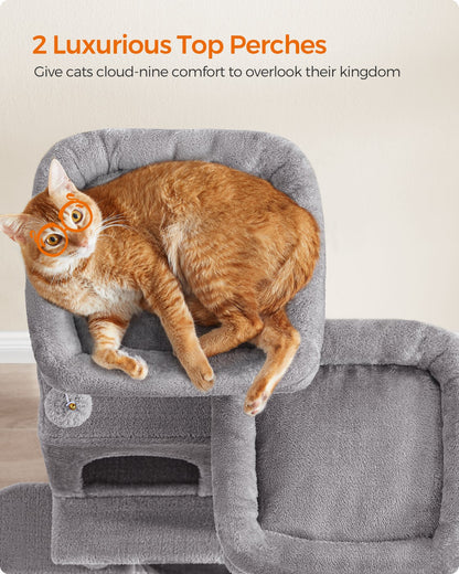 Cat Tower, Multi-Level Condo, 44.1-Inch, Light Gray - image 4