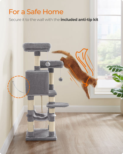 Cat Tower, Multi-Level Condo, 44.1-Inch, Light Gray - image 9