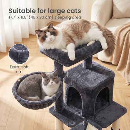 Small Cat Tree Tower with Sisal Scratching Posts, Light Grey - image 12