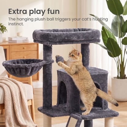 Small Cat Tree Tower with Sisal Scratching Posts, Light Grey - image 13