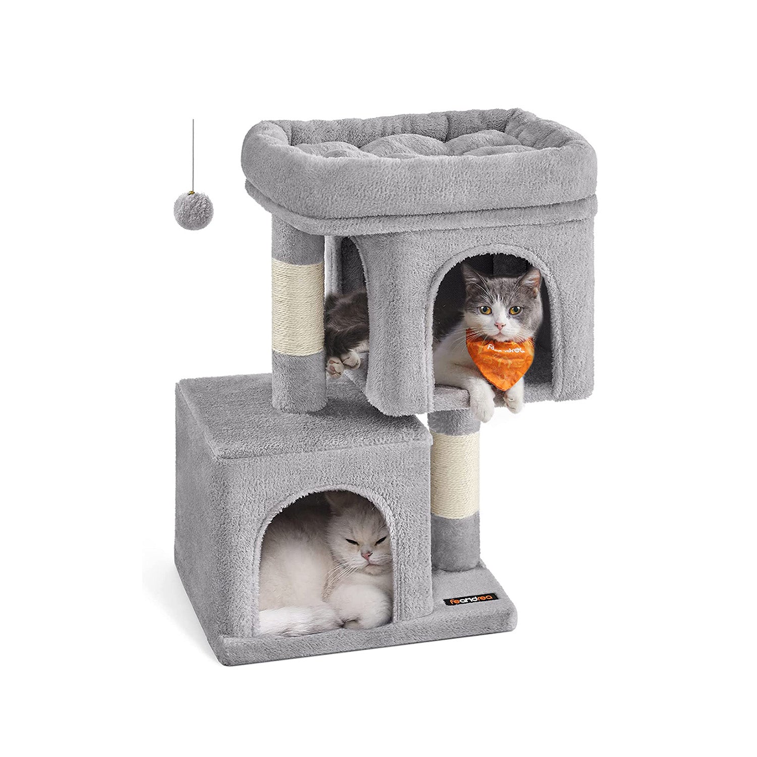 26.4-Inch Cat Tower with 2 Cat Caves