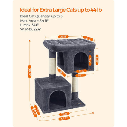 39.8-Inch Cat Tower for Extra Large Cats up to 44 lb - HWLEXTRA 