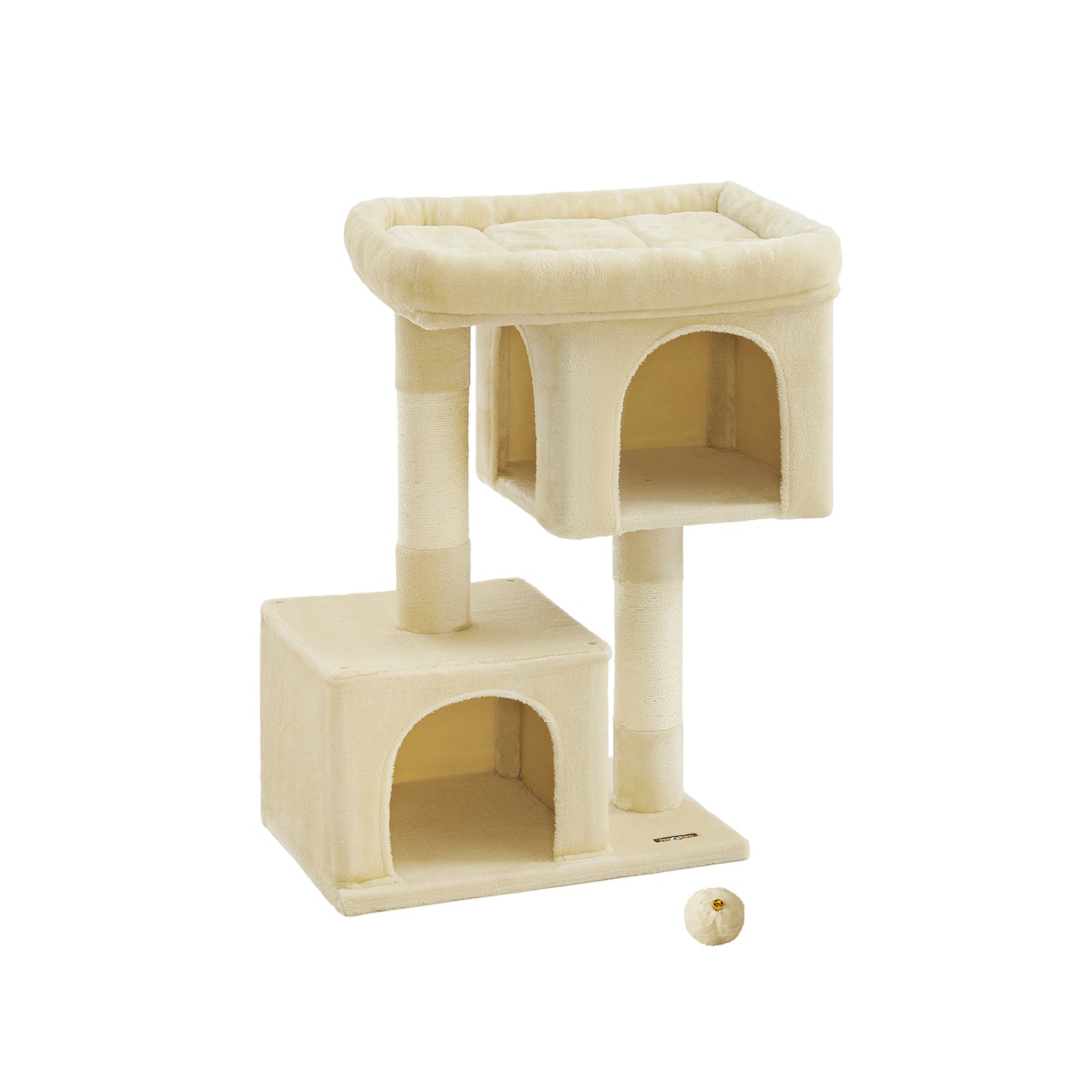 39.8-Inch Cat Tower for Extra Large Cats up to 44 lb - Beige / XL (26.8"L x 18.9"W x 39.8"H)