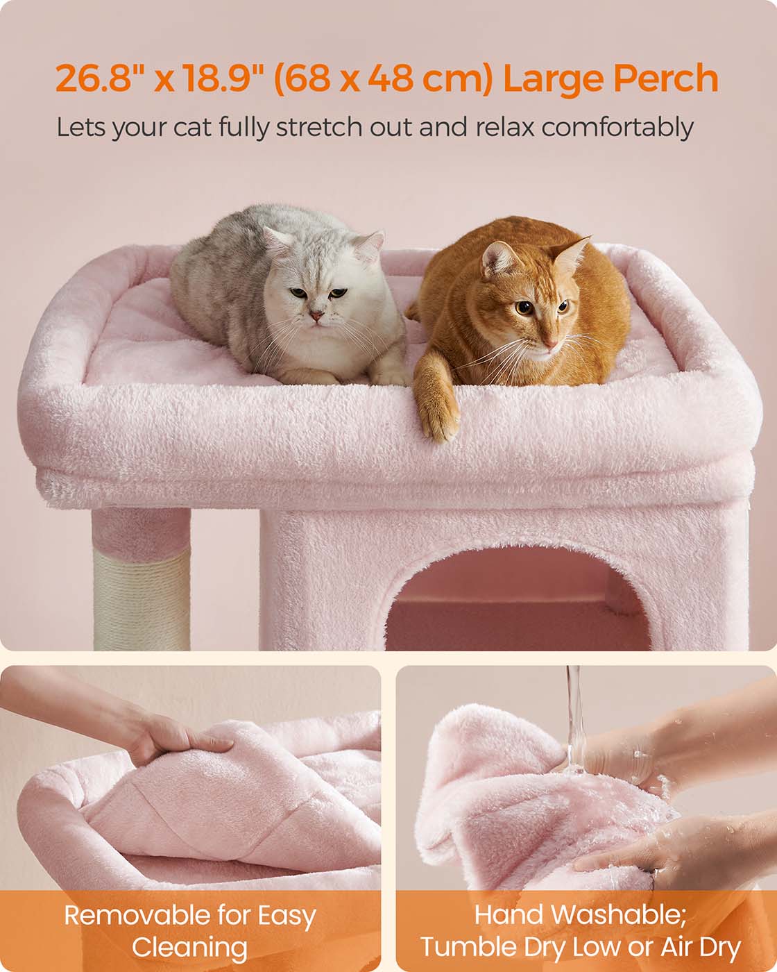 39.8-Inch Cat Tower for Extra Large Cats up to 44 lb - HWLEXTRA 
