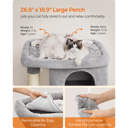 39.8-Inch Cat Tower for Extra Large Cats up to 44 lb - HWLEXTRA 