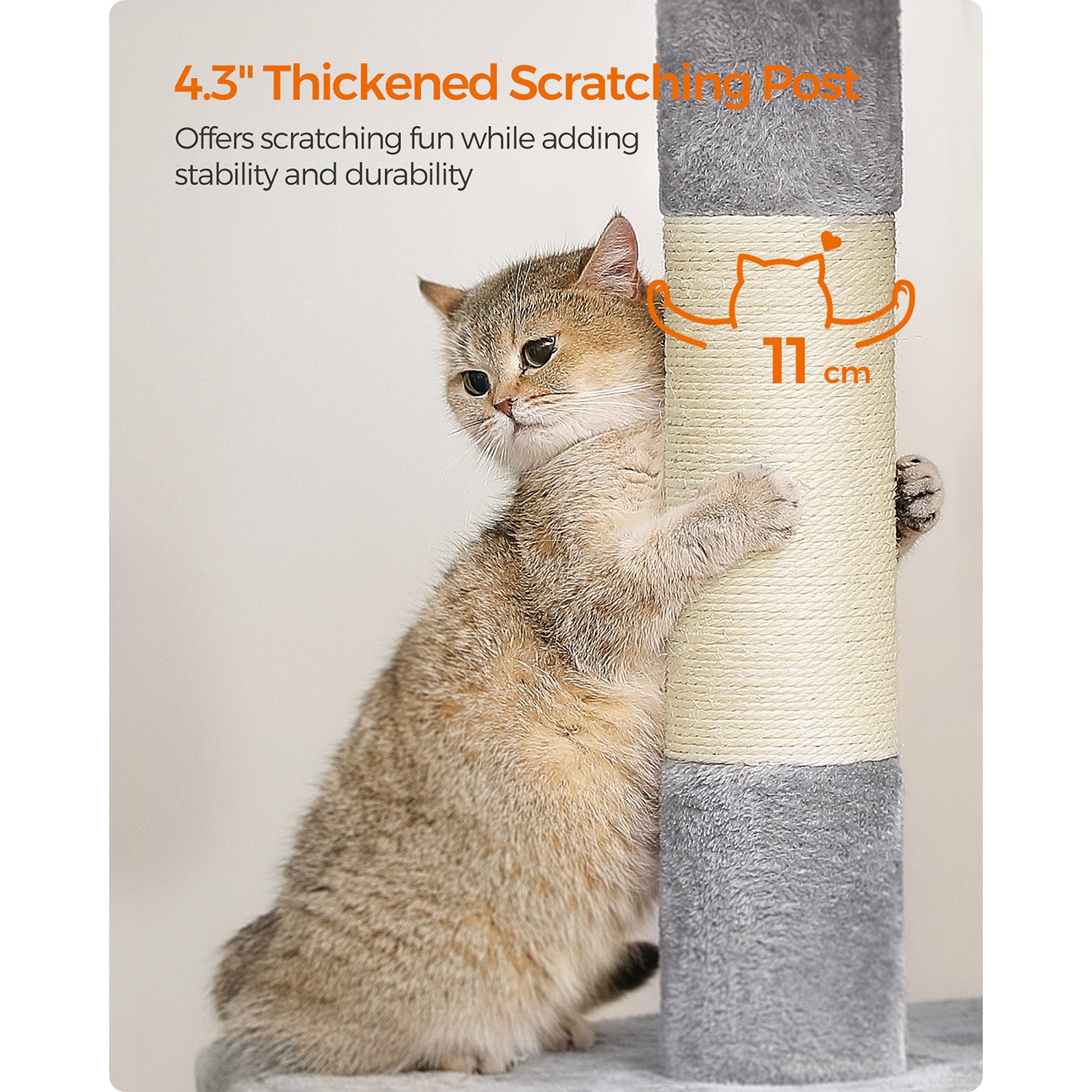39.8-Inch Cat Tower for Extra Large Cats up to 44 lb - HWLEXTRA 