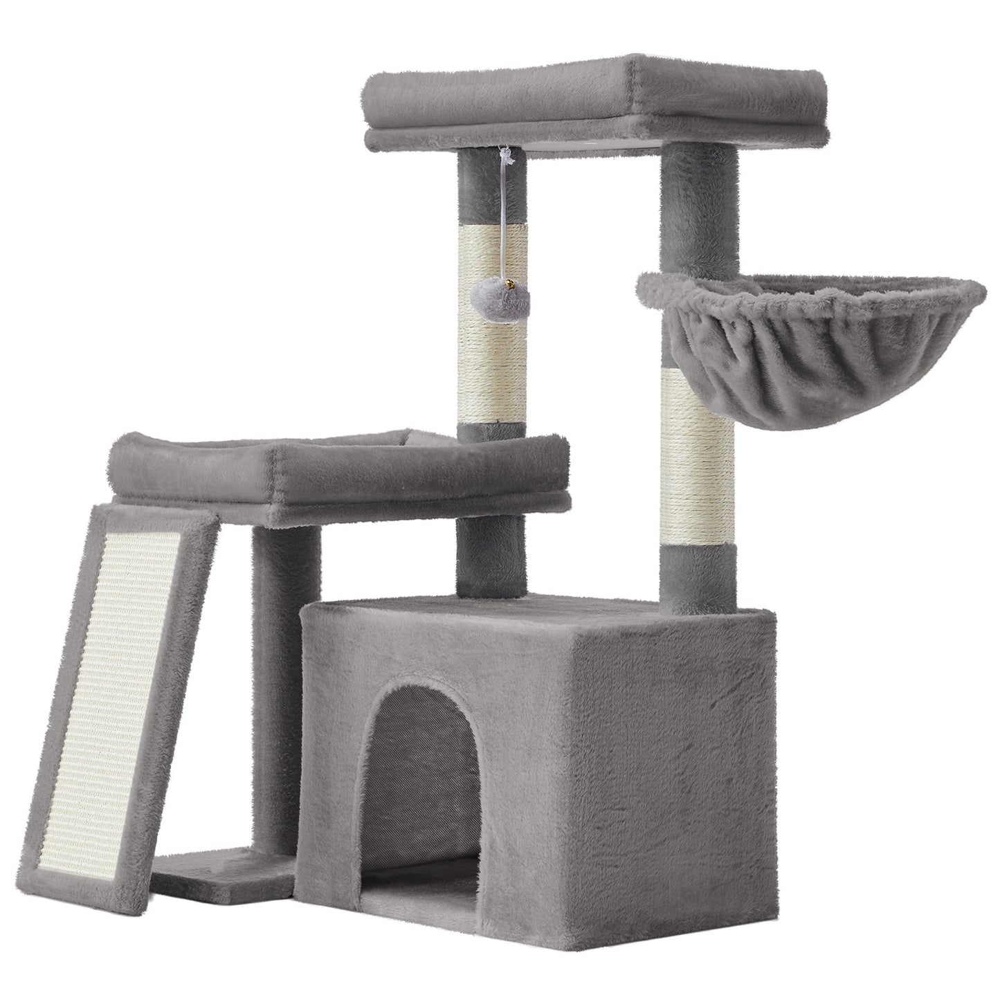 Multi-Level Cat Tree for Multiple Cats with Beds & Scratching Posts, Dove Grey - image 2