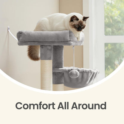 Multi-Level Cat Tree for Multiple Cats with Beds & Scratching Posts, Dove Grey - image 8