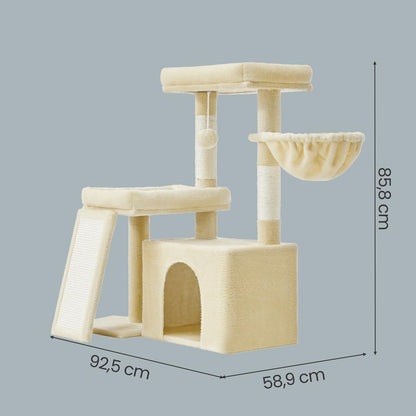 Multi-Level Cat Tree for Multiple Cats with Beds & Scratching Posts, Dove Grey - image 19