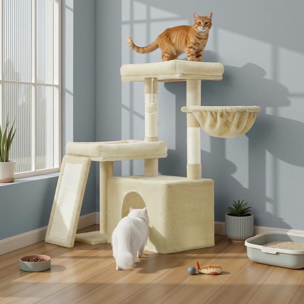 Multi-Level Cat Tree for Multiple Cats with Beds & Scratching Posts, Dove Grey - image 20