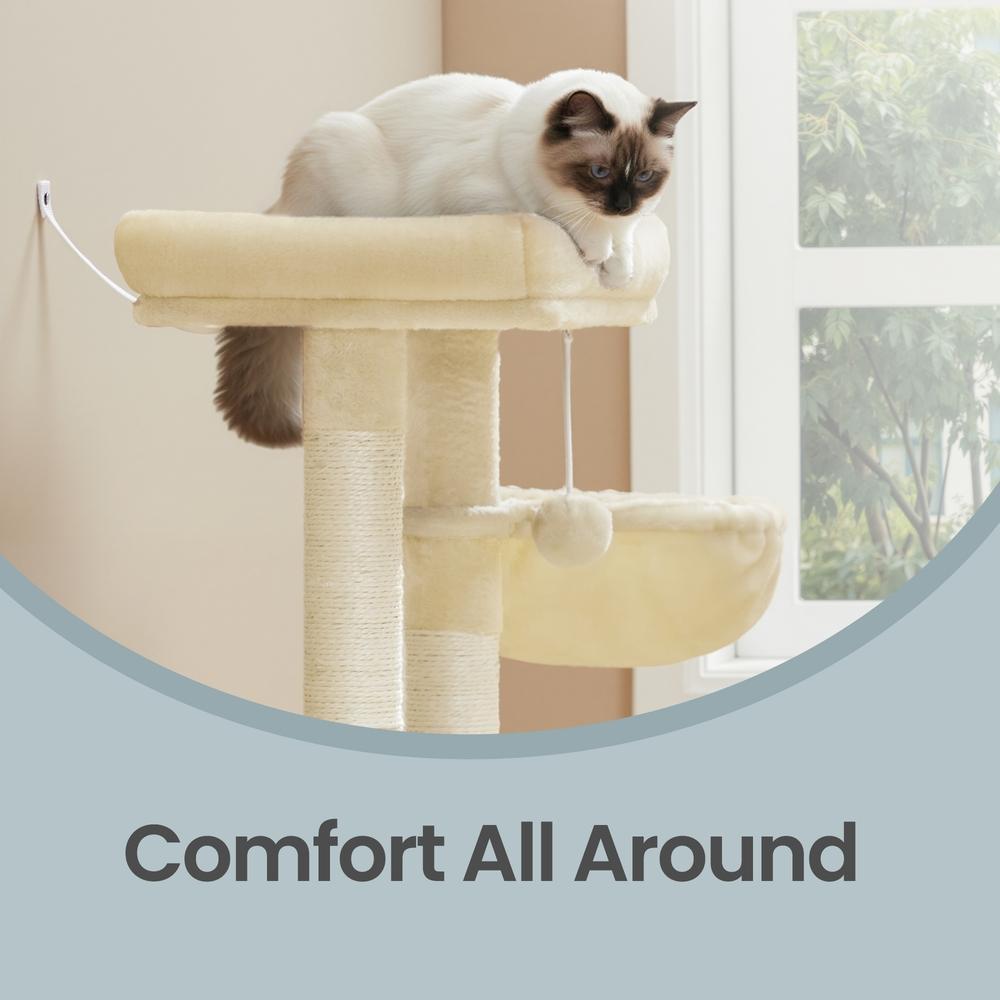 Multi-Level Cat Tree for Multiple Cats with Beds & Scratching Posts, Dove Grey - image 24