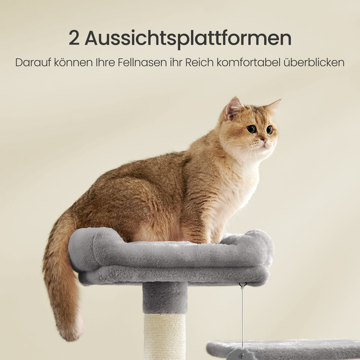 155 cm Cat Tree — Light Grey or Beige