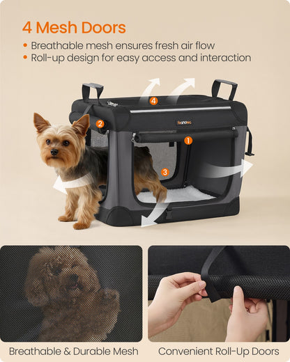 Collapsible Dog Crate 24-Inch 4 Mesh Doors Handles Storage Pocket - image 28