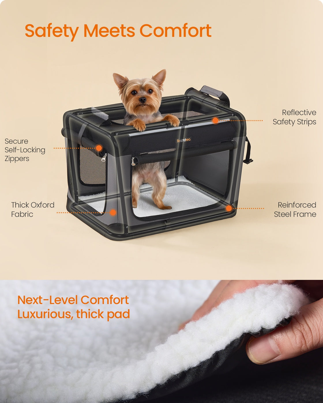 Collapsible Dog Crate 24-Inch 4 Mesh Doors Handles Storage Pocket - image 29