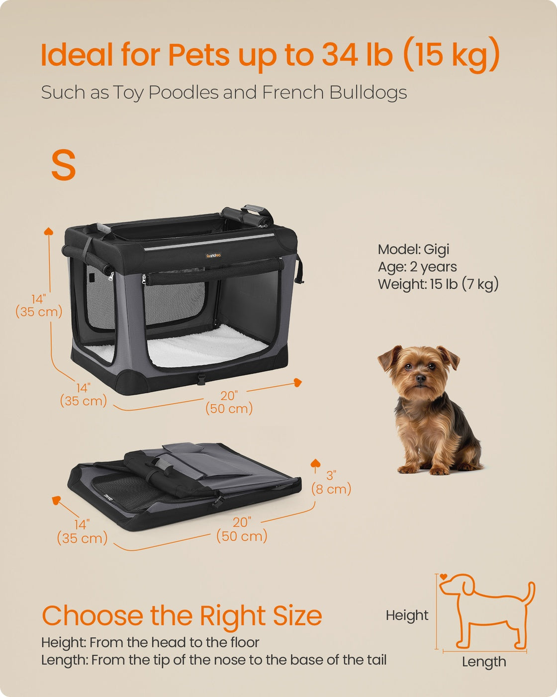 Collapsible Dog Crate 24-Inch 4 Mesh Doors Handles Storage Pocket - image 30