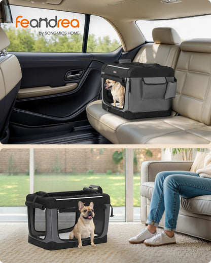Collapsible Dog Crate 24-Inch 4 Mesh Doors Handles Storage Pocket - image 2