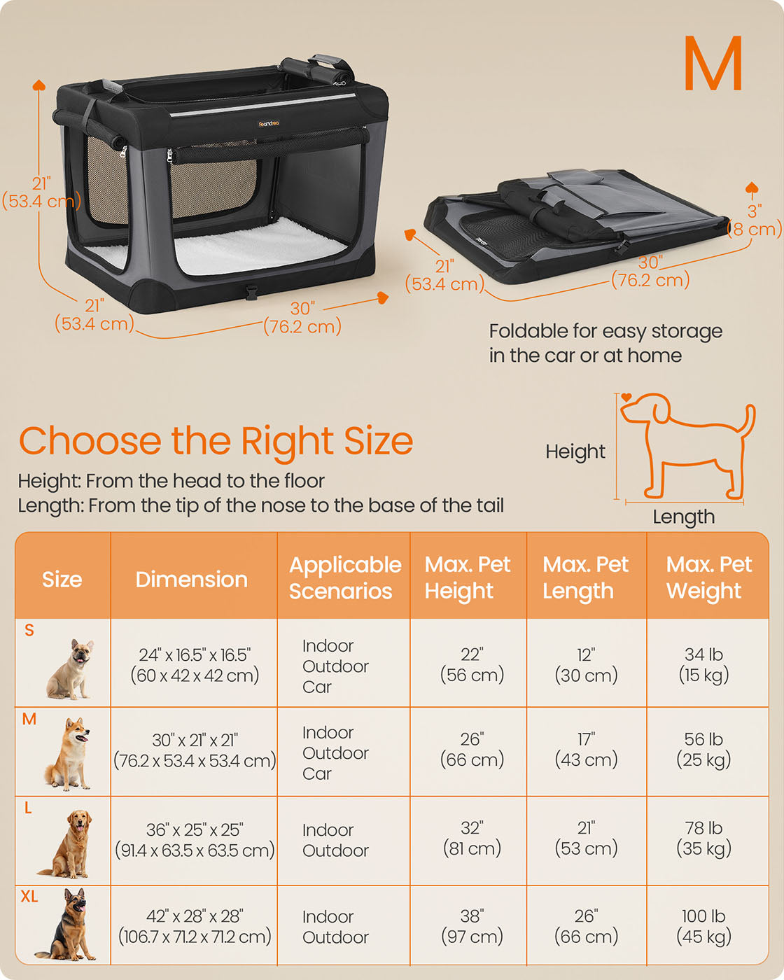 Collapsible Dog Crate 24-Inch 4 Mesh Doors Handles Storage Pocket - image 12