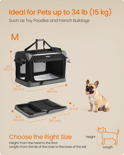 Collapsible fabric dog crate with mesh doors for travel - image 6