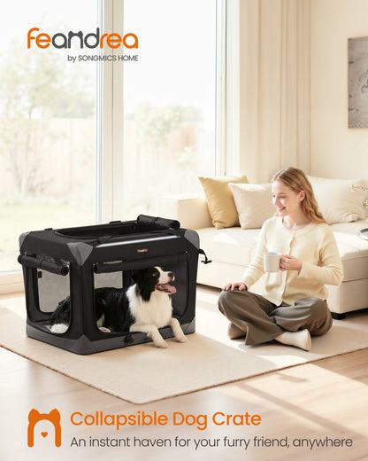 Collapsible fabric dog crate with mesh doors for travel - image 8