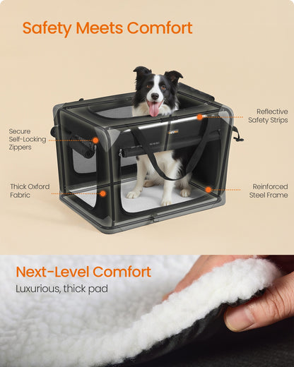 Collapsible fabric dog crate with mesh doors for travel - image 11