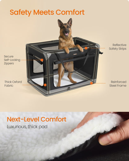 Collapsible fabric dog crate with mesh doors for travel - image 23