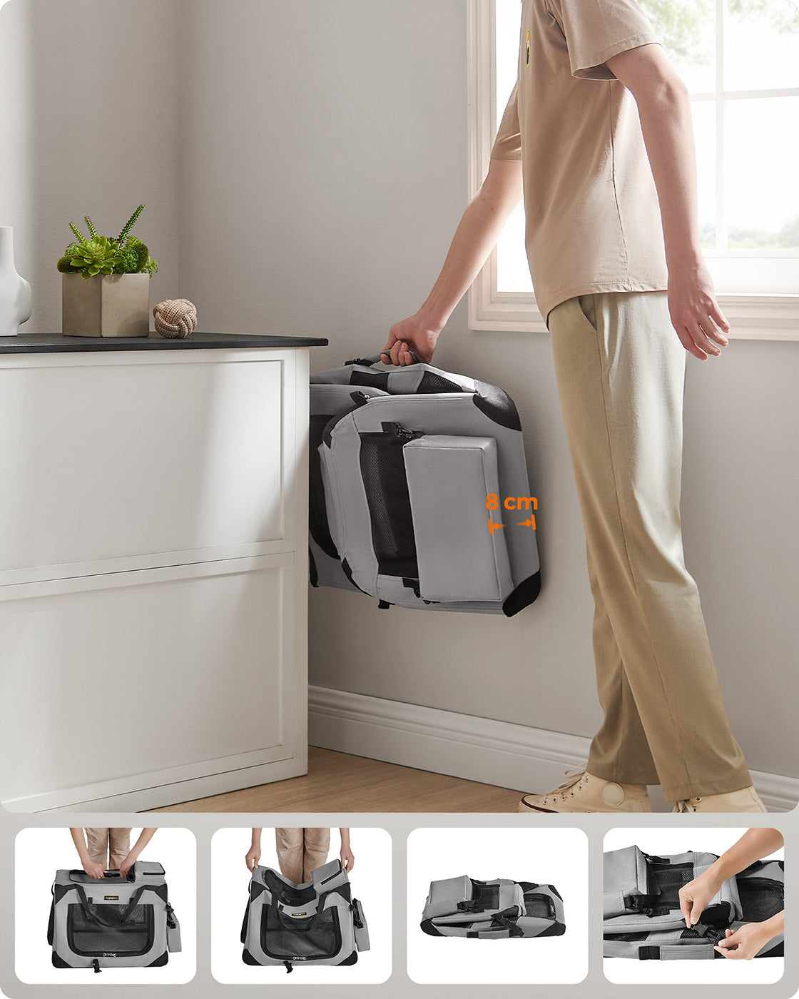 Pet Carrier 81 x 58 x 58 cm Grey - image 13