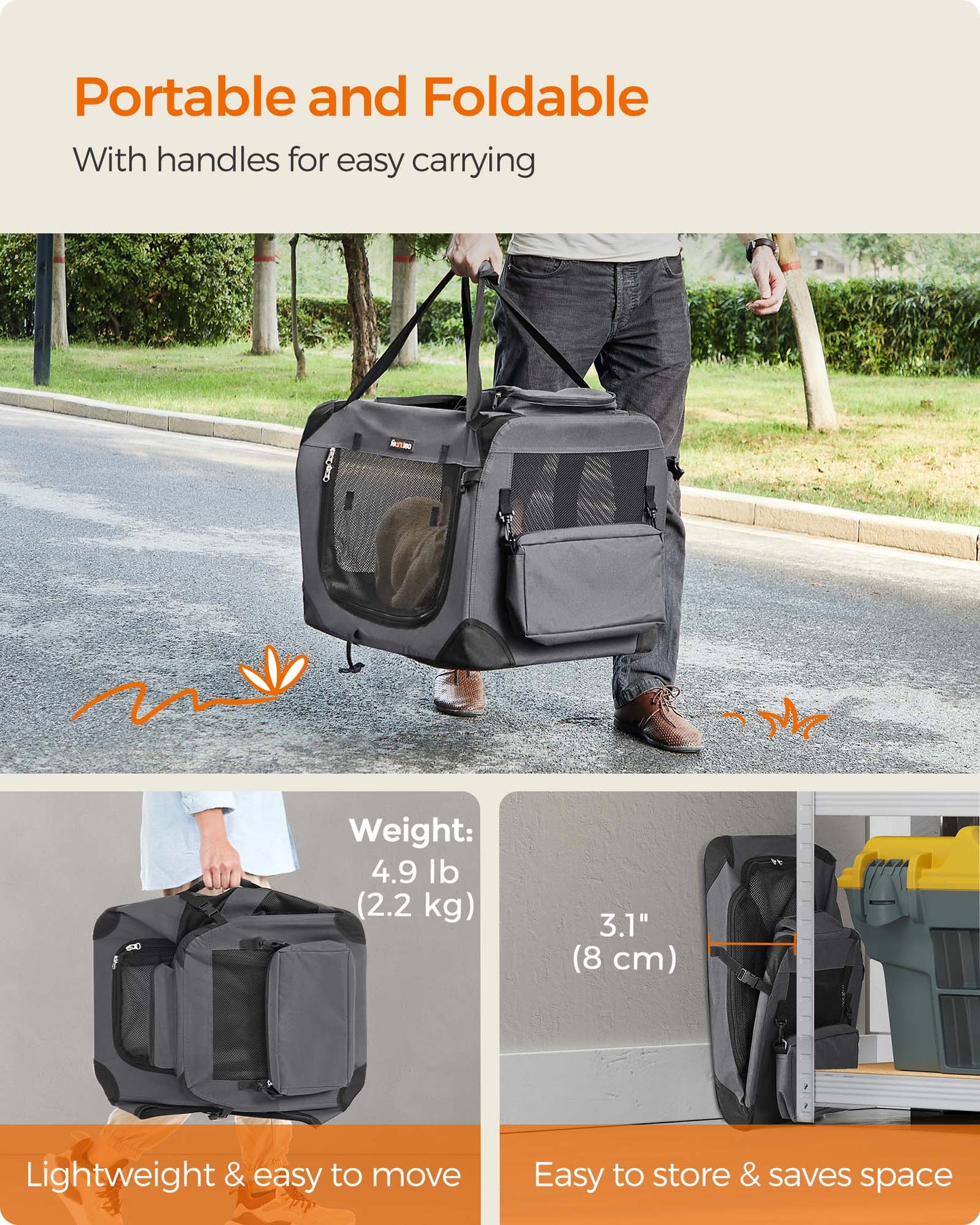 24 Inches Collapsible Soft Dog Crate