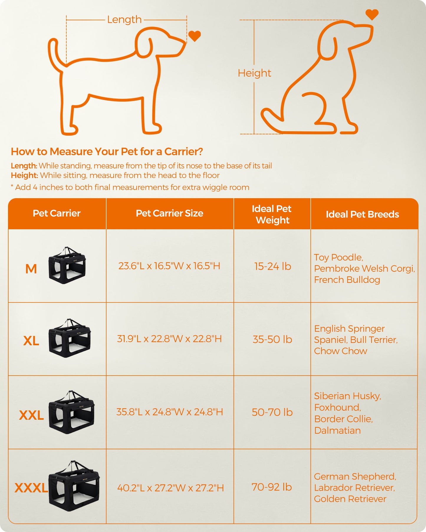 32 Inches Collapsible Soft Dog Crate