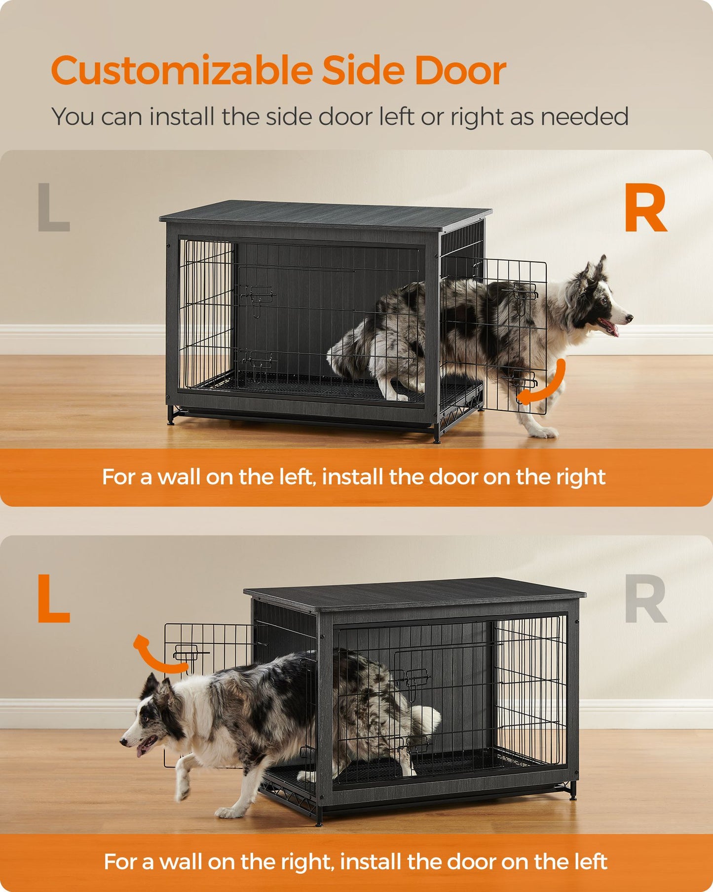 Modern Kennel for Dogs Indoor up to 70 lb