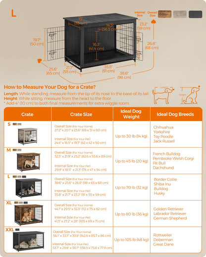 Modern Kennel for Dogs Indoor up to 70 lb