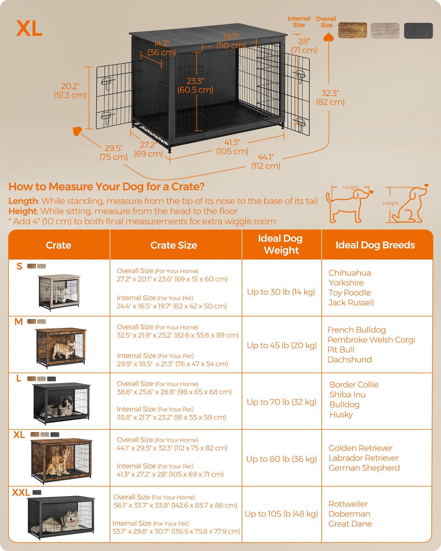 Modern Kennel for Dogs Indoor up to 80 lb
