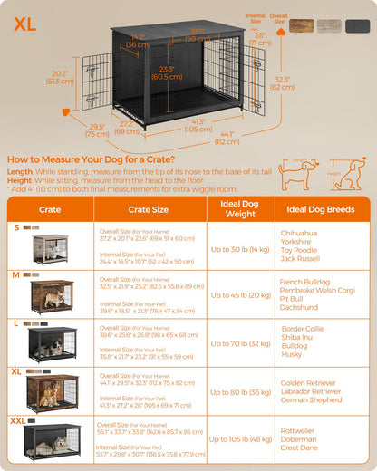 Modern Kennel for Dogs Indoor up to 80 lb