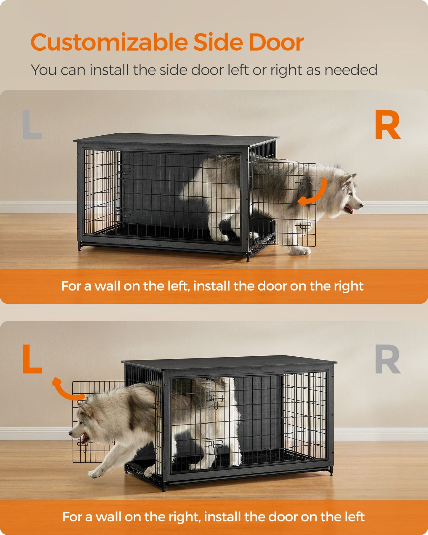 Modern Kennel for Dogs Indoor up to 105 lb