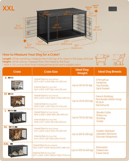 Modern Kennel for Dogs Indoor up to 105 lb
