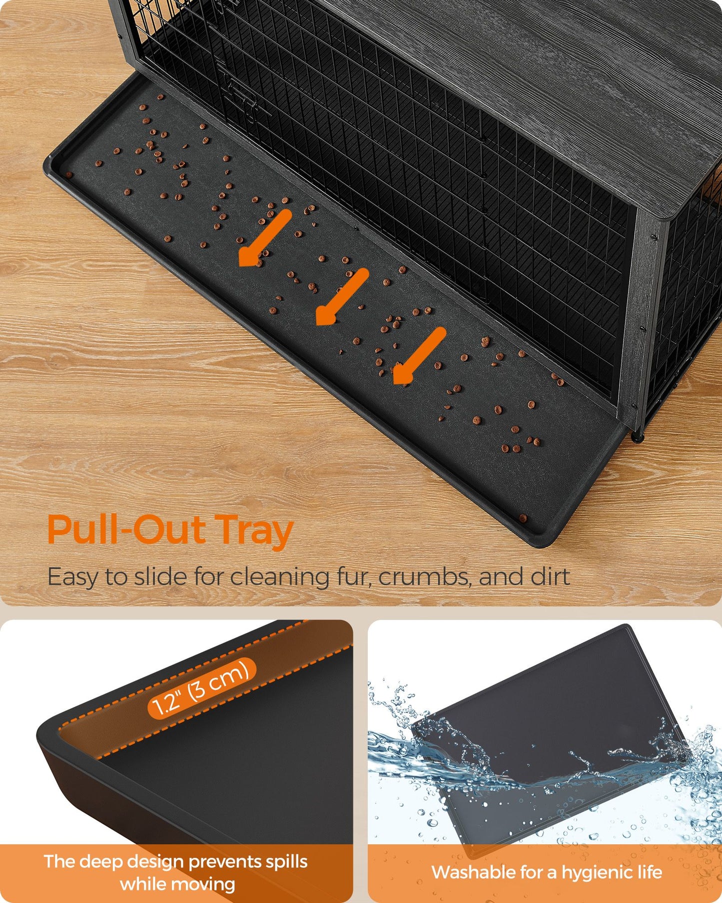 Modern Kennel for Dogs Indoor up to 105 lb