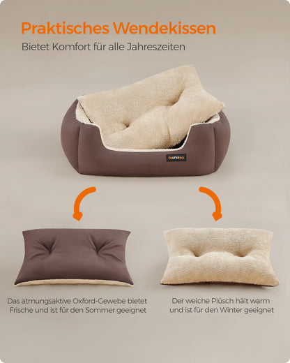Washable Dog Bed S Coffee Brown