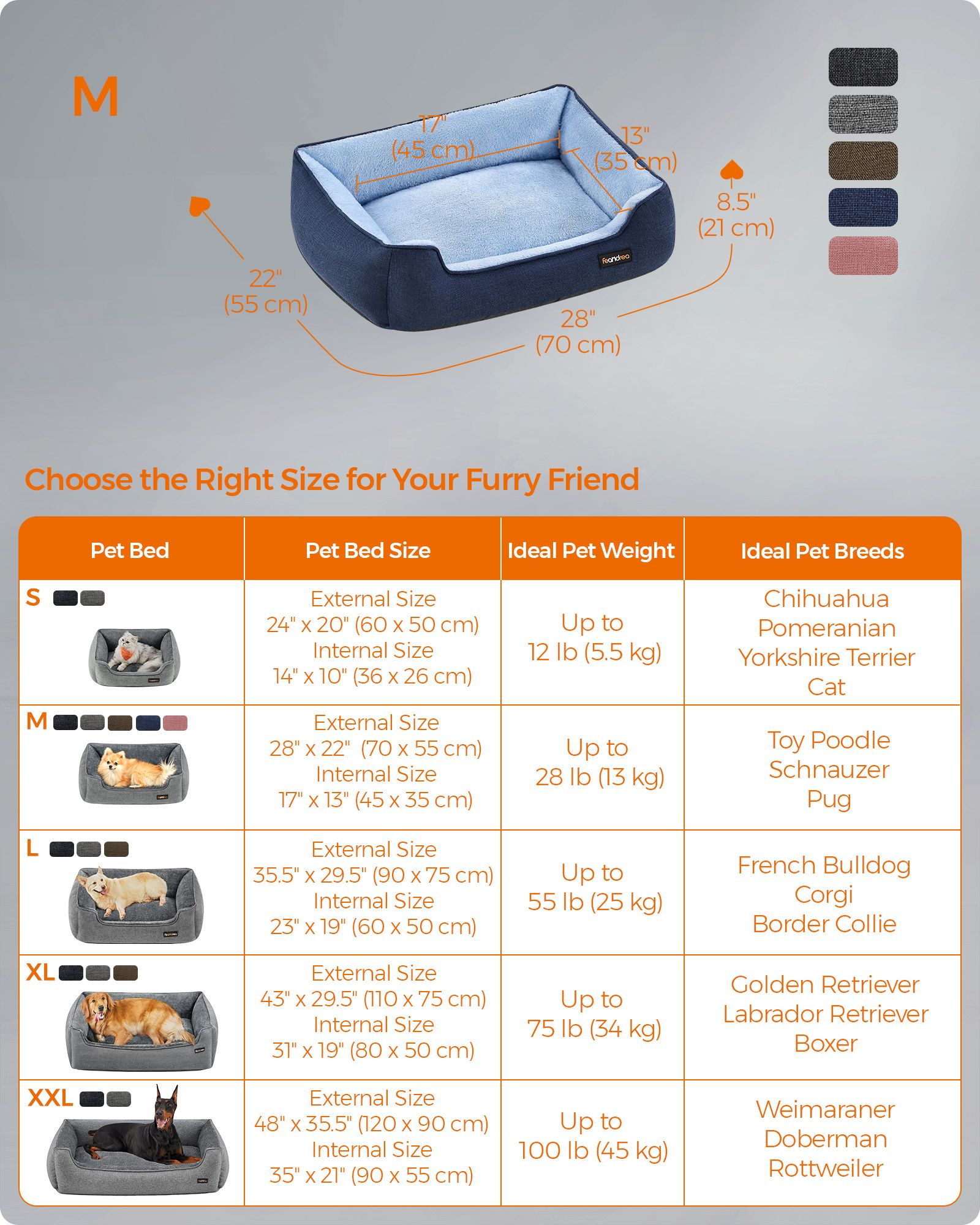 Washable Dog Bed S Coffee Brown - image 25