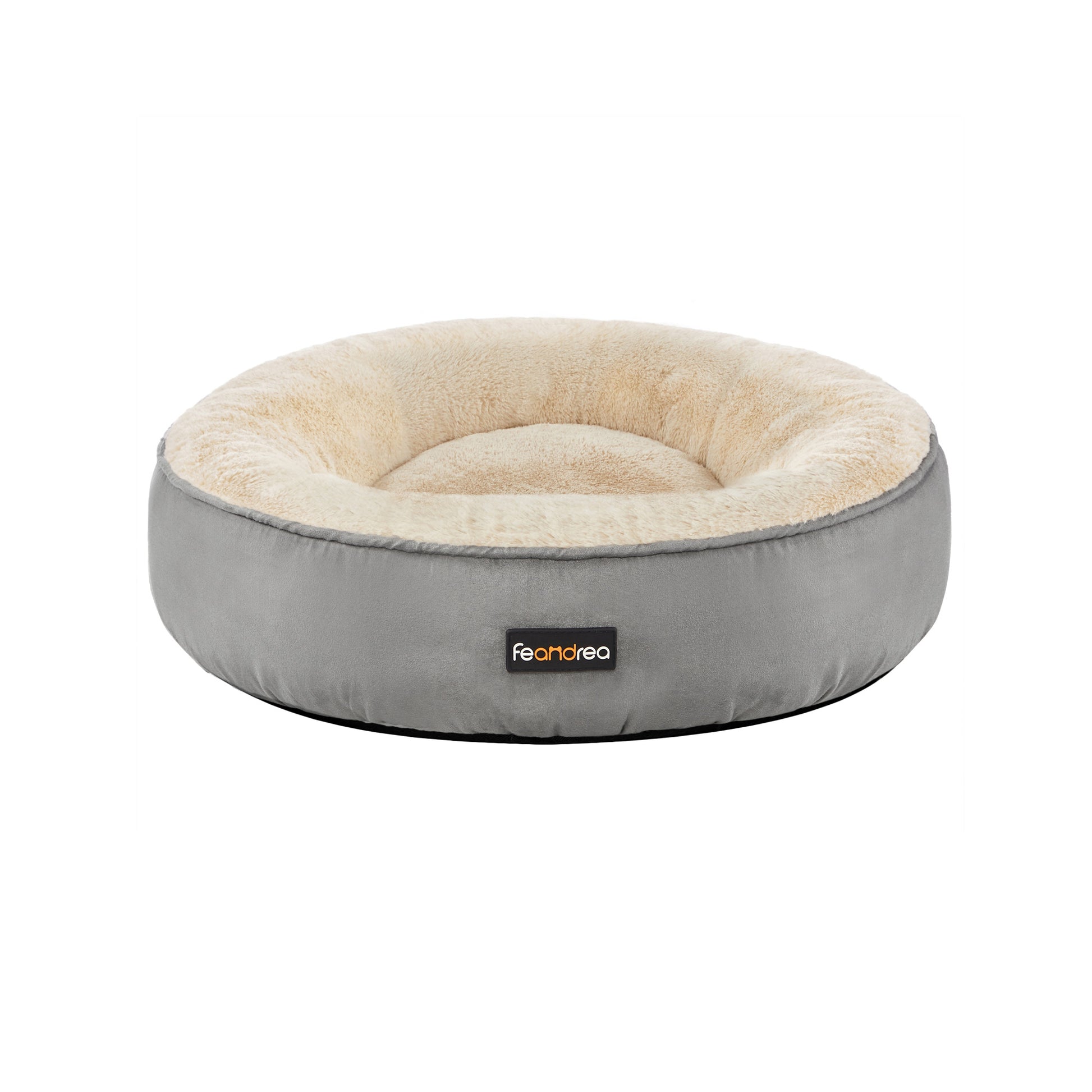 Grey & White Washable Round Dog Cushion - image 1