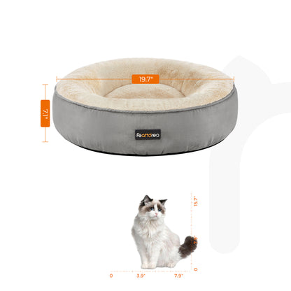 Grey & White Washable Round Dog Cushion - image 6