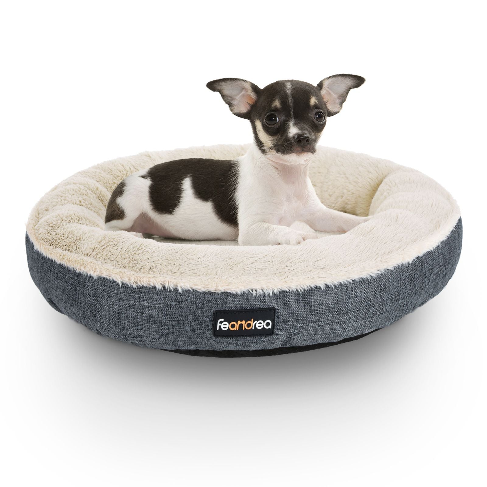 Grey Washable Round Dog Bed with Removable Cushion - image 3