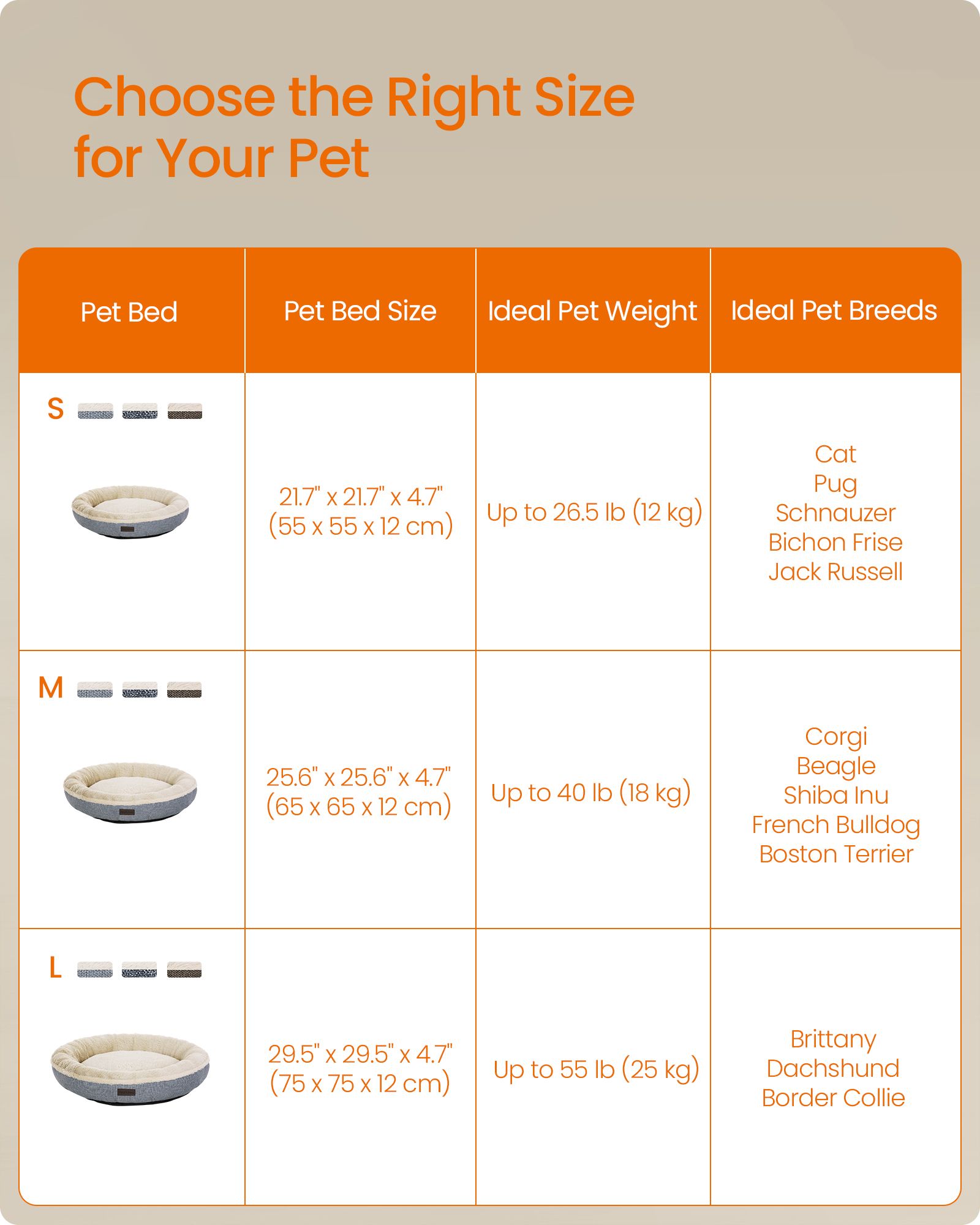 Grey Washable Round Dog Bed with Removable Cushion - image 4