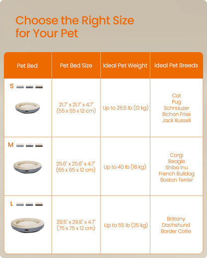 Grey Washable Round Dog Bed with Removable Cushion - image 4