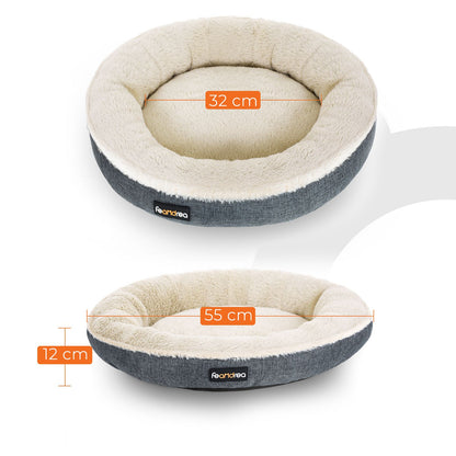 Grey Washable Round Dog Bed with Removable Cushion - image 5