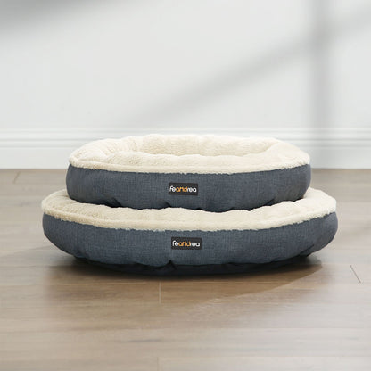 Grey Washable Round Dog Bed with Removable Cushion - image 7