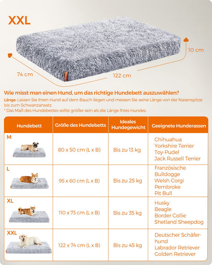 122 x 74 x 10 cm Dog Bed Grey Ombré