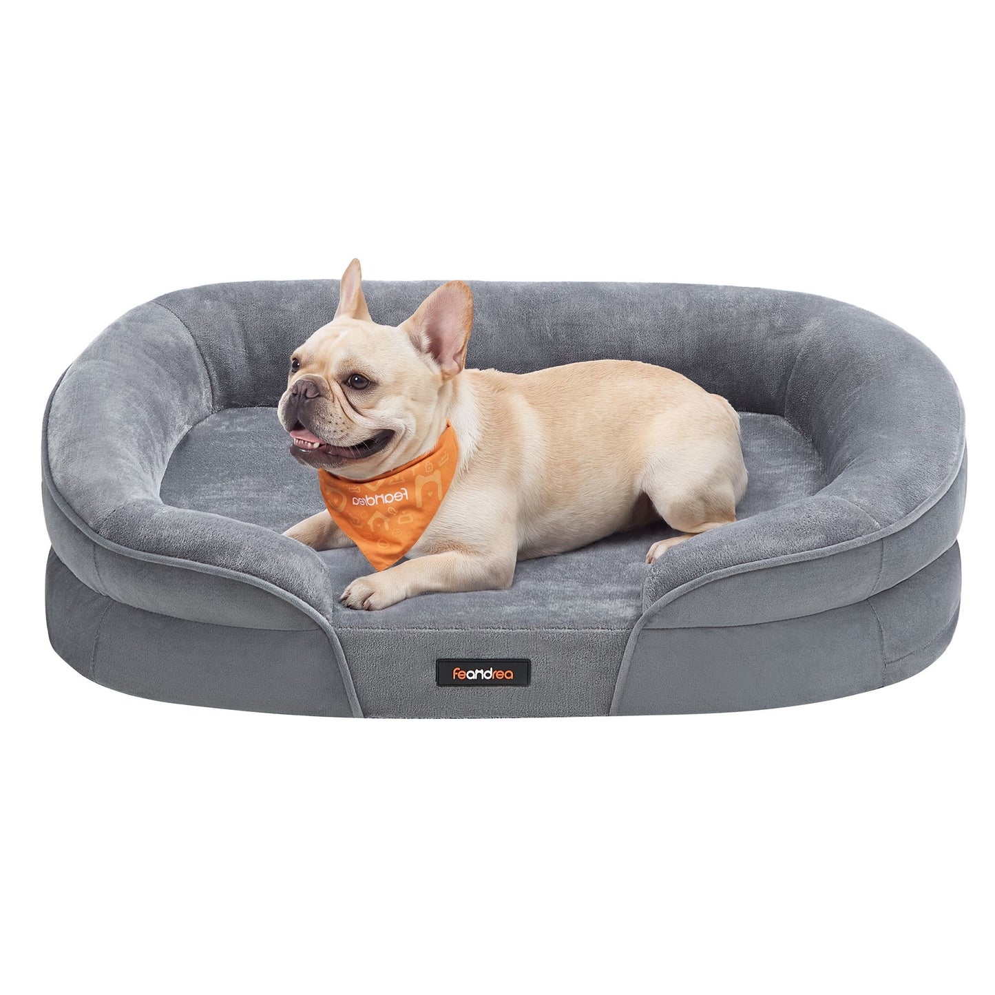 Medium Pet Sofa with Waterproof Liner, Egg Crate Foam, Bolster Sides, Non-Slip Bottom Pet Bed for Cozy Sleep - image 1