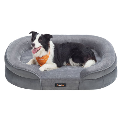 Large Pet Sofa with Waterproof Liner, Egg Crate Foam, Bolster Sides, Non-Slip Bottom Pet Bed for Cozy Sleep - image 1