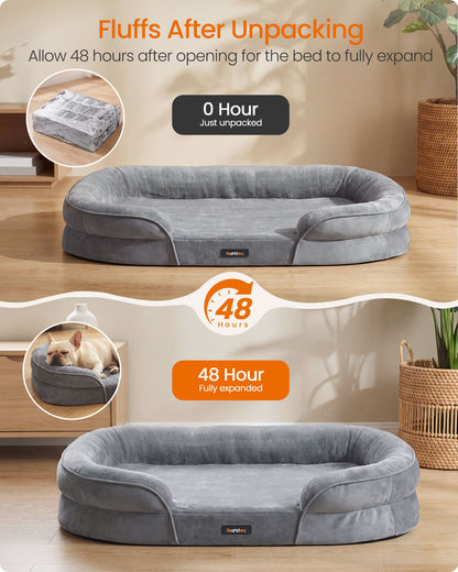 Large Pet Sofa with Waterproof Liner, Egg Crate Foam, Bolster Sides, Non-Slip Bottom Pet Bed for Cozy Sleep - image 3