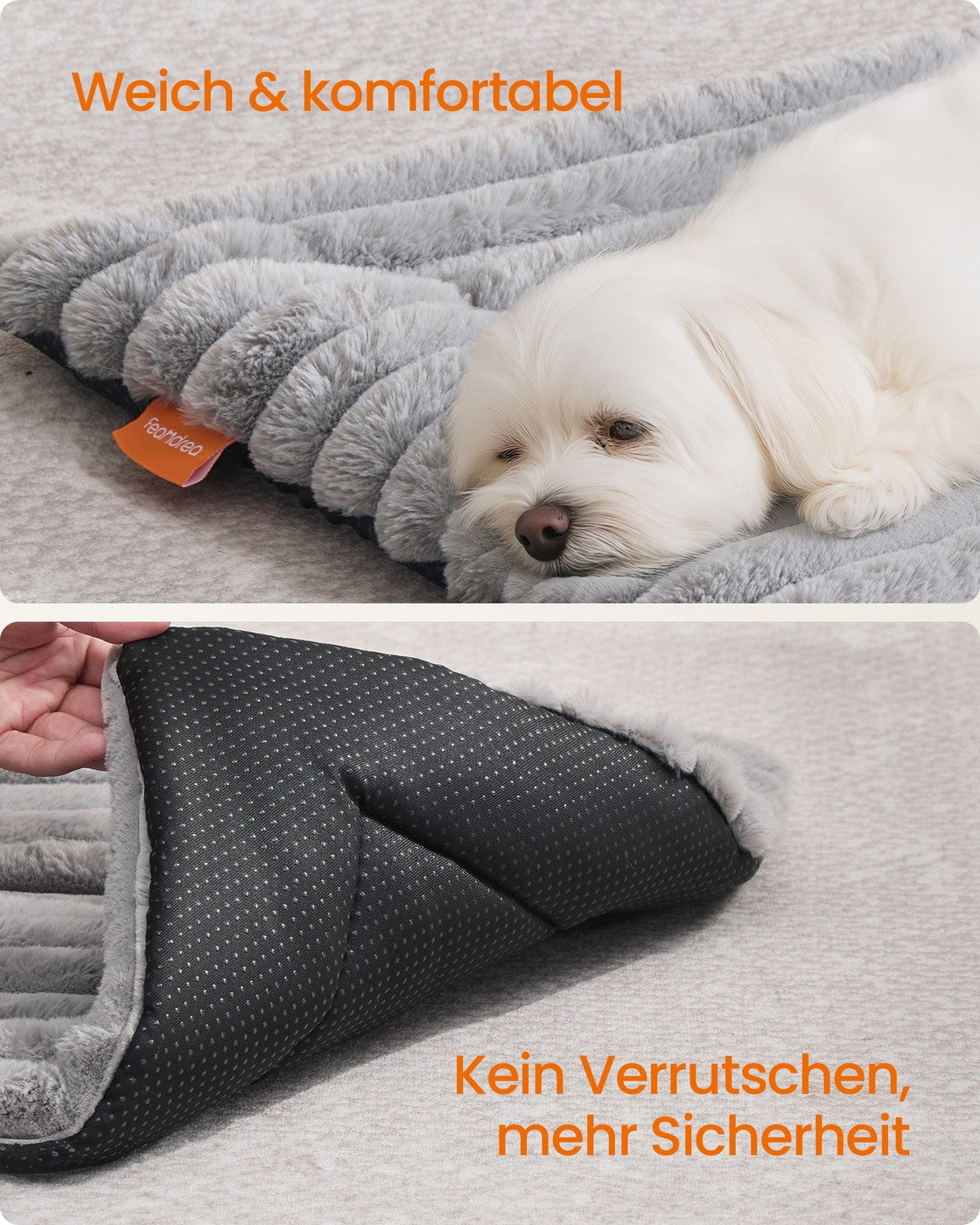 Dog Bed Mat 60 x 45 cm Pet Blanket for Dogs and Cats Dove Grey